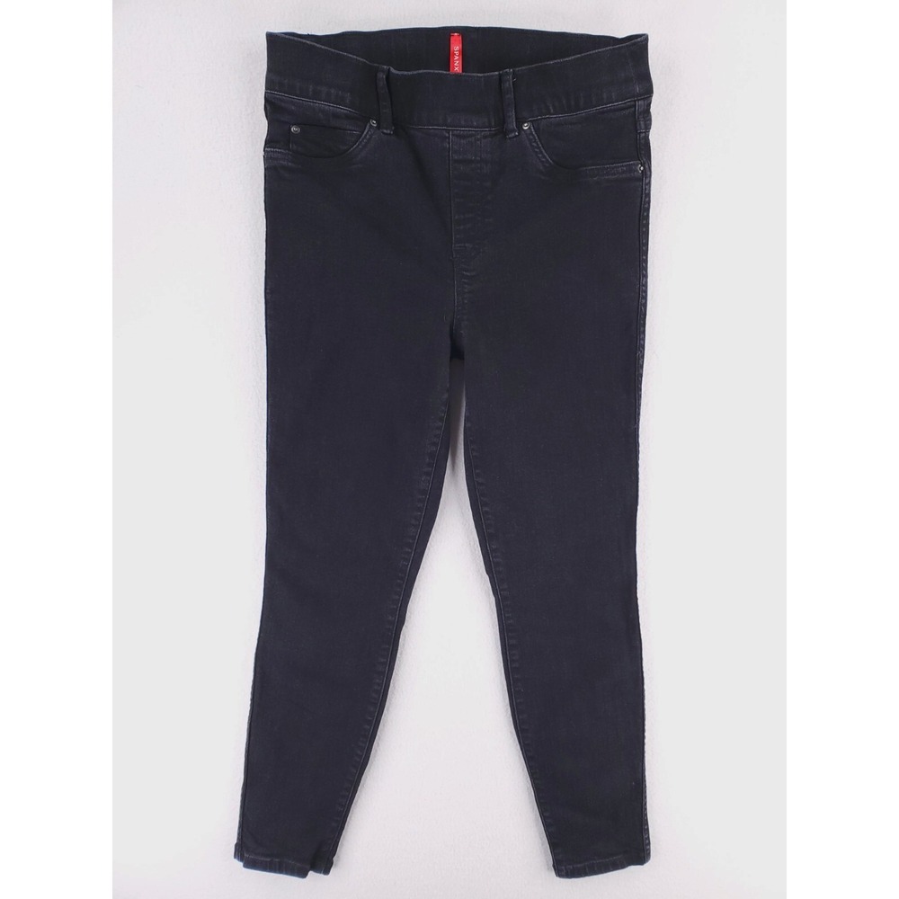 Spanx Jean Womens Medium Black Everywear Ankle Skinny Pull On Stretch Denim Pant